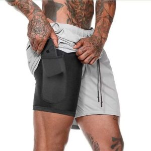 2in1 Mens Fitness Shorts Grey | Grey Gym Shorts | Men’s Workout Gear