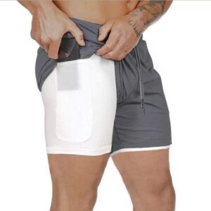 2in1 Mens Running Shorts, Storm Grey | Storm Grey Running Shorts