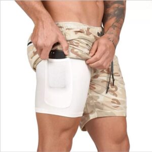 2in1 Mens Active Short Light-Cameo | Men Light-Cameo Shorts