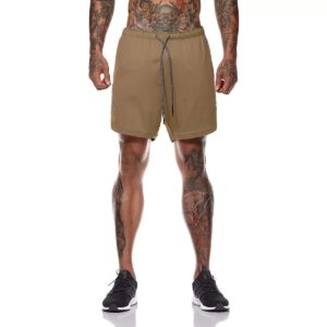 2in1 Mens Active Short Light-Cameo | Men Light-Cameo Shorts