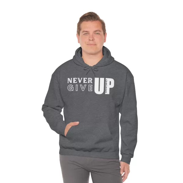 Never Give Up Hooded Sweater | Unisex Heavy Blend Hooded Sweatshirt | Chicago Hooded Sweater - Image 28