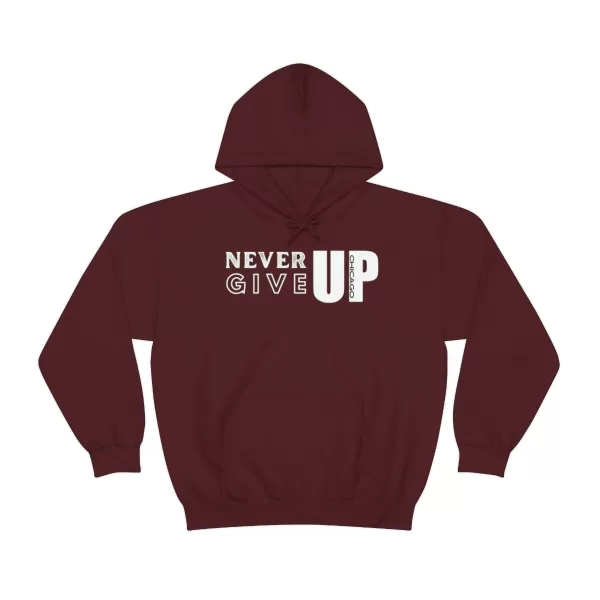 Never Give Up Hooded Sweater | Unisex Heavy Blend Hooded Sweatshirt | Chicago Hooded Sweater - Image 15