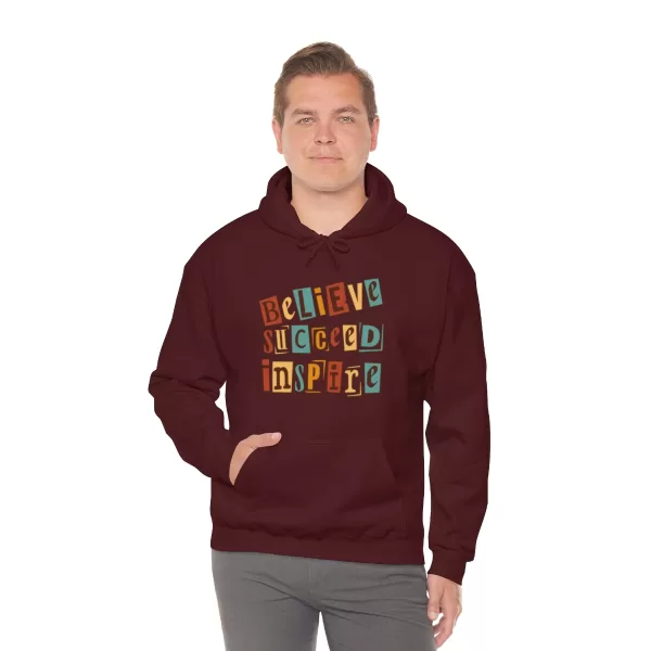 Believe Succeed Inspire Hoodies | Motivational Believe Succeed Sweatshirt | Succeed Inspire Hooded Sweater - Image 11