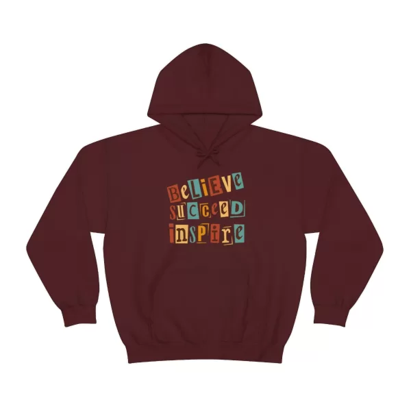 Believe Succeed Inspire Hoodies | Motivational Believe Succeed Sweatshirt | Succeed Inspire Hooded Sweater - Image 10