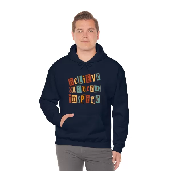 Believe Succeed Inspire Hoodies | Motivational Believe Succeed Sweatshirt | Succeed Inspire Hooded Sweater - Image 29