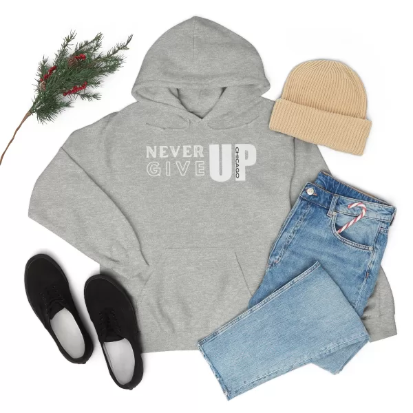 Never Give Up Hooded Sweater | Unisex Heavy Blend Hooded Sweatshirt | Chicago Hooded Sweater - Image 14