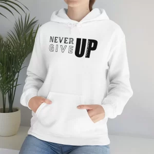 Never Give Up Chicago Hooded Sweater | Positive Unisex Heavy Blend Hooded Sweatshirt |  Motivation Sweater