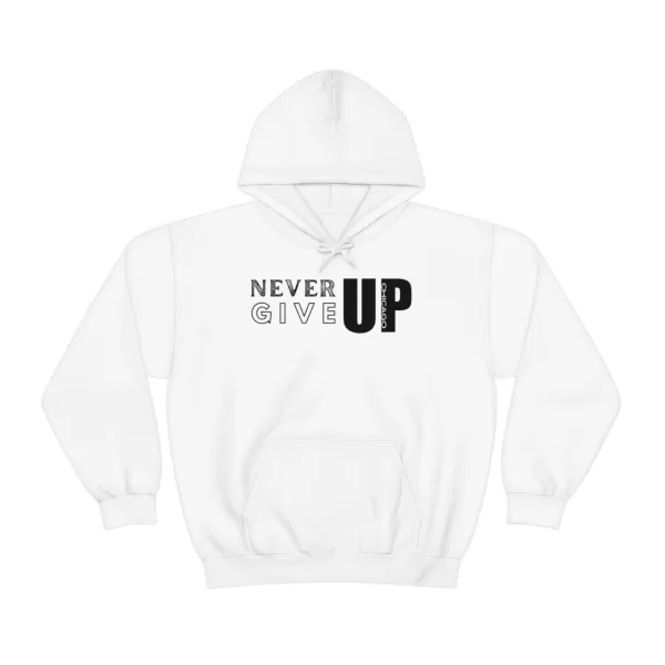 Never Give Up Chicago Hooded Sweater | Positive Unisex Heavy Blend Hooded Sweatshirt |  Motivation Sweater - Image 2