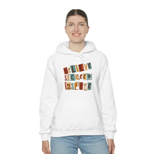 Believe Succeed Inspire Hoodies | Motivational Believe Succeed Sweatshirt | Succeed Inspire Hooded Sweater - Image 3