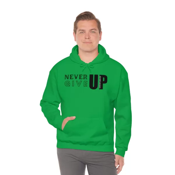 Never Give Up Chicago Hooded Sweater | Positive Unisex Heavy Blend Hooded Sweatshirt |  Motivation Sweater - Image 33