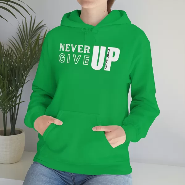 Never Give Up Hooded Sweater | Unisex Heavy Blend Hooded Sweatshirt | Chicago Hooded Sweater - Image 25