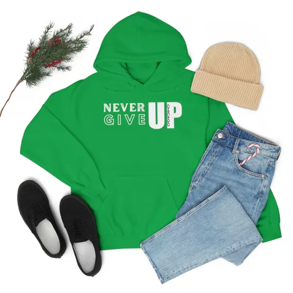 Never Give Up Hooded Sweater | Unisex Heavy Blend Hooded Sweatshirt | Chicago Hooded Sweater - Image 26