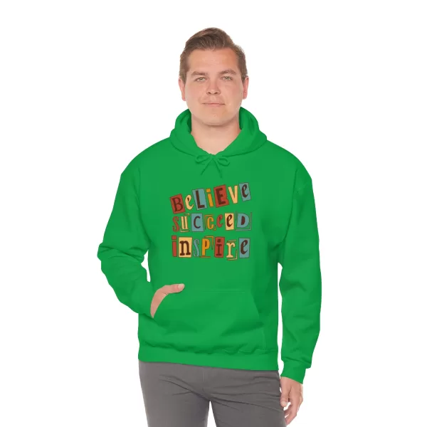 Believe Succeed Inspire Hoodies | Motivational Believe Succeed Sweatshirt | Succeed Inspire Hooded Sweater - Image 16