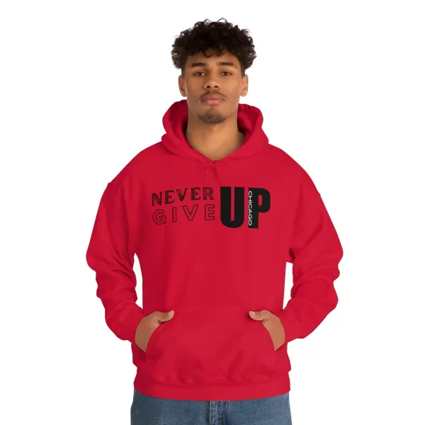 Never Give Up Chicago Hooded Sweater | Positive Unisex Heavy Blend Hooded Sweatshirt |  Motivation Sweater - Image 80