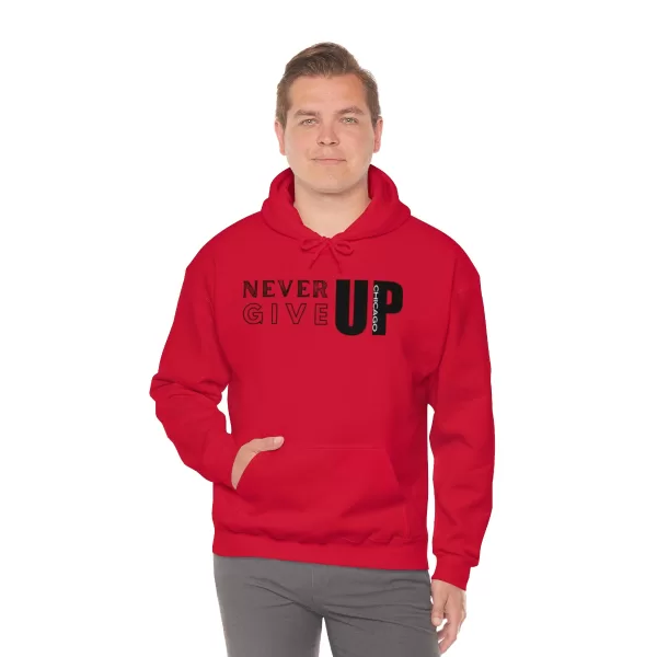 Never Give Up Chicago Hooded Sweater | Positive Unisex Heavy Blend Hooded Sweatshirt |  Motivation Sweater - Image 82