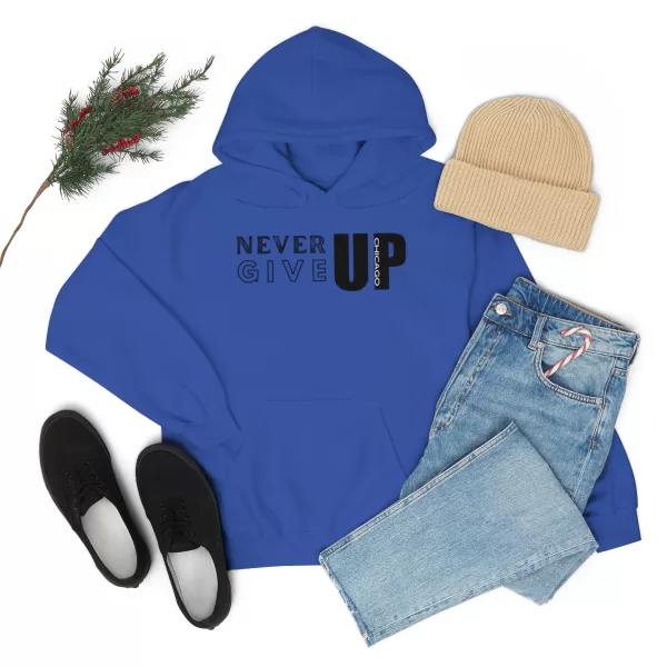 Never Give Up Chicago Hooded Sweater | Positive Unisex Heavy Blend Hooded Sweatshirt |  Motivation Sweater - Image 63