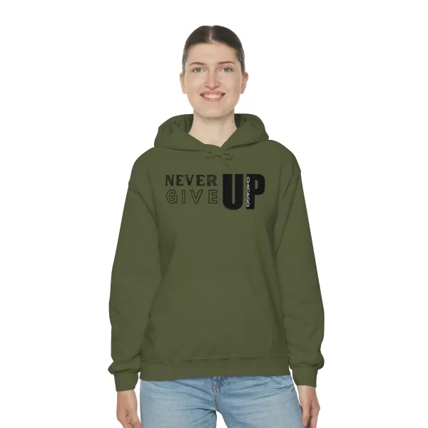 Never Give Up Chicago Hooded Sweater | Positive Unisex Heavy Blend Hooded Sweatshirt |  Motivation Sweater - Image 25