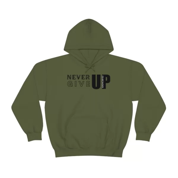 Never Give Up Chicago Hooded Sweater | Positive Unisex Heavy Blend Hooded Sweatshirt |  Motivation Sweater - Image 22