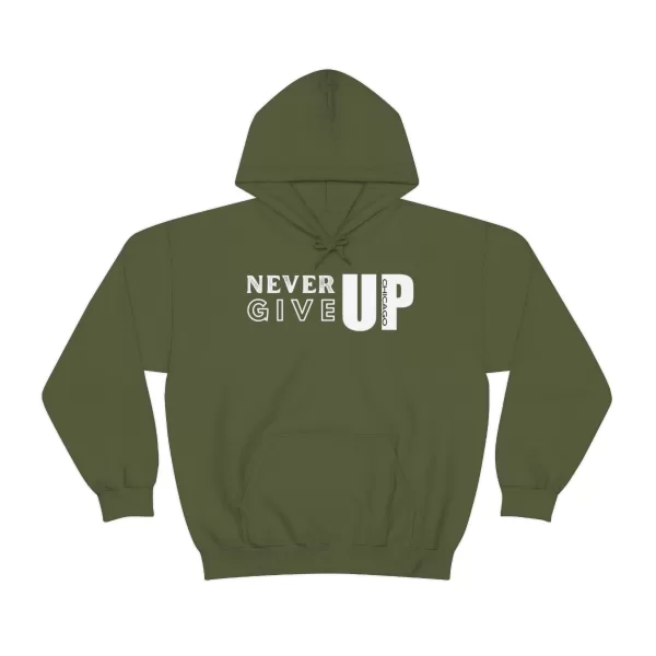 Never Give Up Hooded Sweater | Unisex Heavy Blend Hooded Sweatshirt | Chicago Hooded Sweater - Image 19