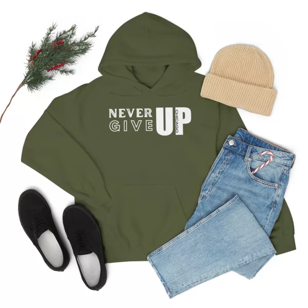 Never Give Up Hooded Sweater | Unisex Heavy Blend Hooded Sweatshirt | Chicago Hooded Sweater - Image 22