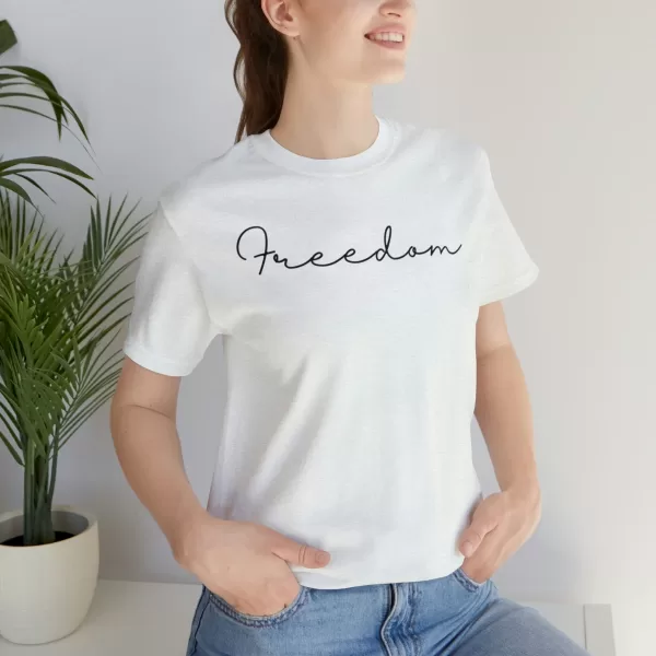 Freedom Unique Design T-Shirt | Unisex Short Sleeve Tee | Unique Freedom Design Printed T-Shirt - Image 12