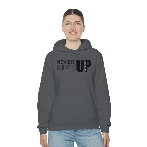 Never Give Up Chicago Hooded Sweater | Positive Unisex Heavy Blend Hooded Sweatshirt |  Motivation Sweater - Image 53