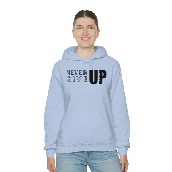 Never Give Up Chicago Hooded Sweater | Positive Unisex Heavy Blend Hooded Sweatshirt |  Motivation Sweater - Image 46