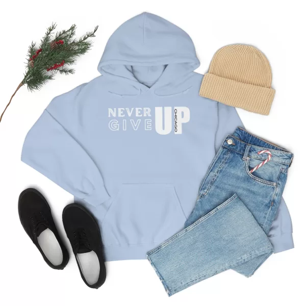 Never Give Up Hooded Sweater | Unisex Heavy Blend Hooded Sweatshirt | Chicago Hooded Sweater - Image 34