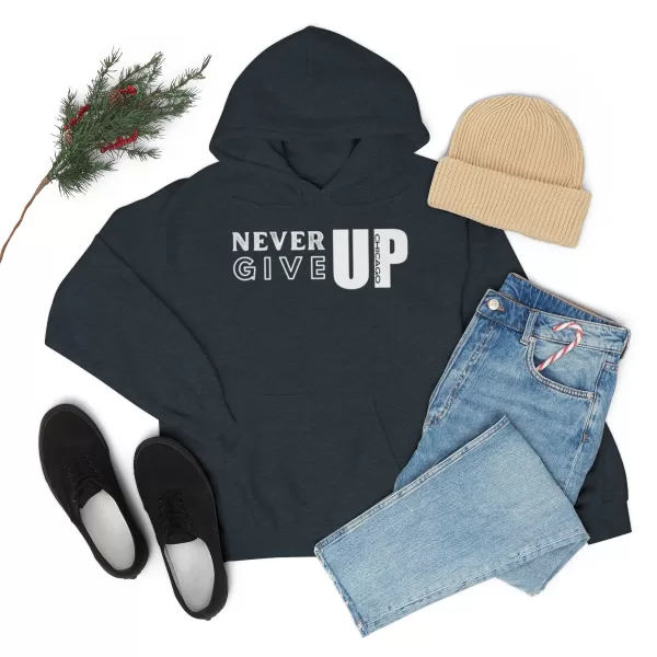 Never Give Up Hooded Sweater | Unisex Heavy Blend Hooded Sweatshirt | Chicago Hooded Sweater - Image 50